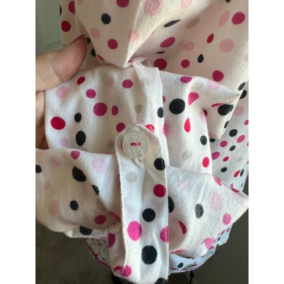 Victoria's Secret Long Sleeve White Pink Black Dots Cotton Pajama Shorts Set S - Picture 6 of 14